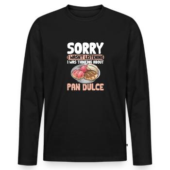 Concha Hispanique Mexicain Pan Dulce - T-shirt manches longues Premium bio Homme - noir - Devant - Nico (187cm)