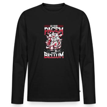 Si Vis Pacem Para Bellum, Lateinisch, Wikinger - Männer Premium Bio Langarmshirt - Schwarz - Vorne - Nico (187cm)