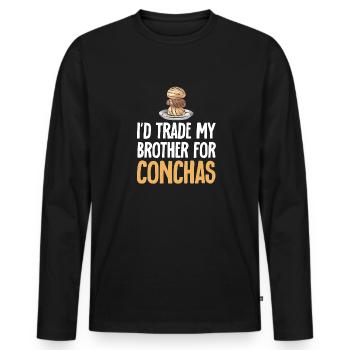 Concha Hispanic Mexikanisch Pan Dulce - Männer Premium Bio Langarmshirt - Schwarz - Vorne - Nico (187cm)