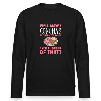 Concha Hispanic Mexican Pan Dulce - Men's Premium Organic Long Sleeve Shirt - black - Front - Nico (187cm)