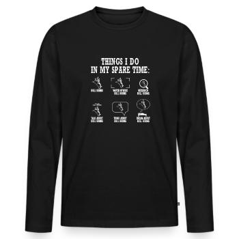 Bull Rider Rodeo Western Cowboy Bull Riding - Men's Premium Organic Long Sleeve Shirt - black - Front - Nico (187cm)