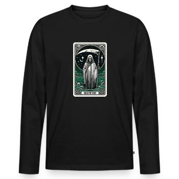 Tarot Card Death XIII, Tarot Card Grim Reaper - Men's Premium Organic Long Sleeve Shirt - black - Front - Nico (187cm)