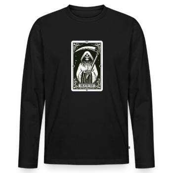 Tarot Card Death XIII, Tarot Card Grim Reaper - Men's Premium Organic Long Sleeve Shirt - black - Front - Nico (187cm)