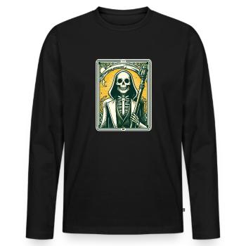 Tarot Card Death XIII, Tarot Card Grim Reaper - Men's Premium Organic Long Sleeve Shirt - black - Front - Nico (187cm)