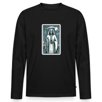 Tarotkarte Tod XIII, Tarot Karte Sensenmann - Männer Premium Bio Langarmshirt - Schwarz - Vorne - Nico (187cm)
