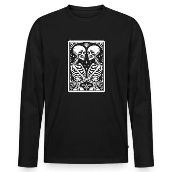 Tarot Card The Lovers VI, Tarot Card Skeletons - Men's Premium Organic Long Sleeve Shirt - black - Front - Nico (187cm)