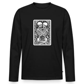 Tarot Card The Lovers VI, Tarot Card Skeletons - Men's Premium Organic Long Sleeve Shirt - black - Front - Nico (187cm)