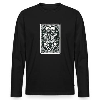 Tarot Card The Lovers VI, Tarot Card Skeletons - Men's Premium Organic Long Sleeve Shirt - black - Front - Nico (187cm)