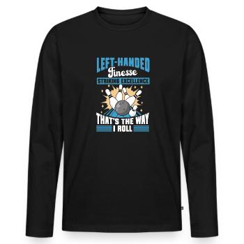 Bowling Left-handed Left-handed bowler - Men's Premium Organic Long Sleeve Shirt - black - Front - Nico (187cm)