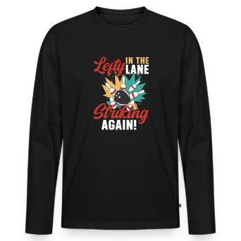 Bowling Left-handed Left-handed bowler - Men's Premium Organic Long Sleeve Shirt - black - Front - Nico (187cm)