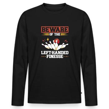 Bowling Left-handed Left-handed bowler - Men's Premium Organic Long Sleeve Shirt - black - Front - Nico (187cm)