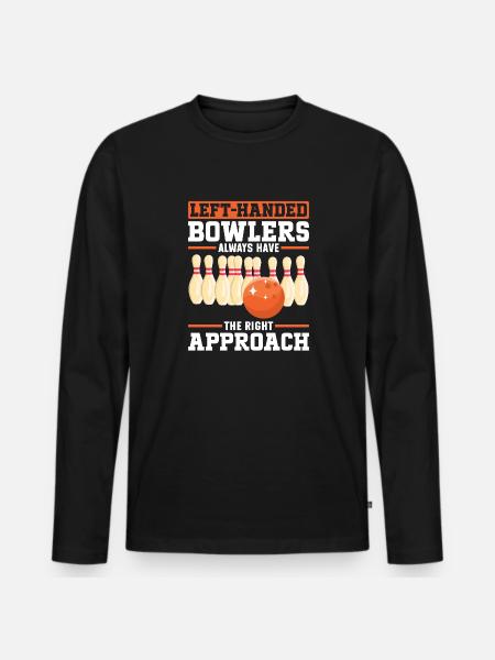 Bowling Left-handed Left-handed bowler - Men's Premium Organic Long Sleeve Shirt - black