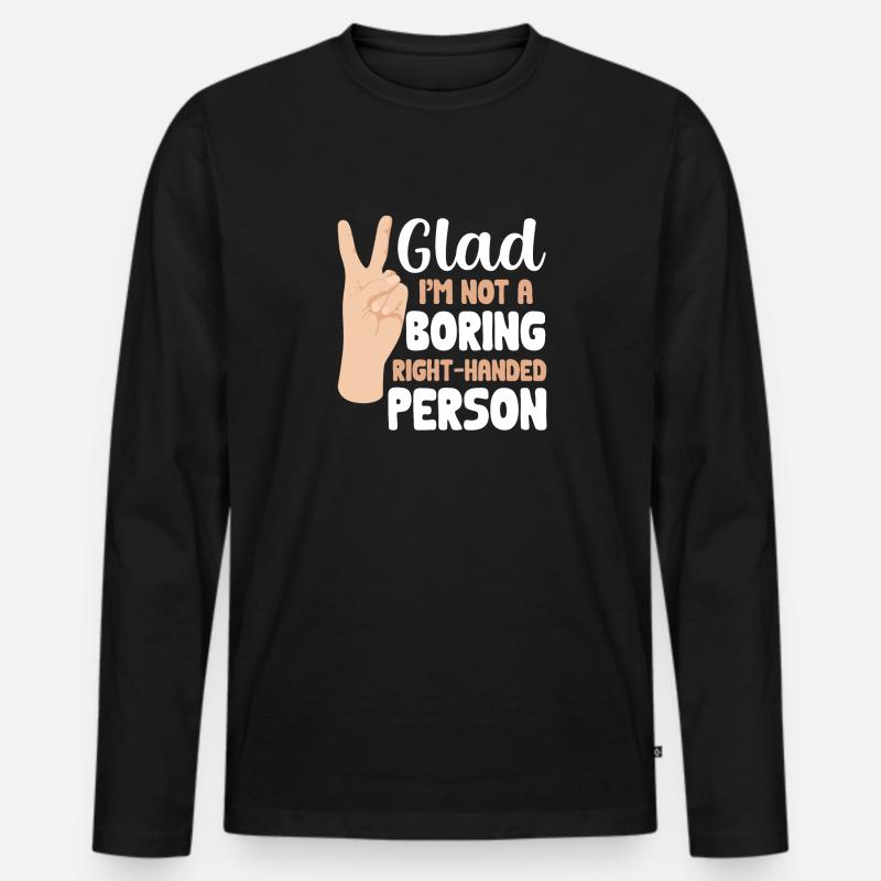 Linkshänder - Männer Premium Bio Langarmshirt - Schwarz