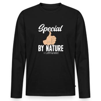 Southpaw - Men's Premium Organic Long Sleeve Shirt - black - Front - Nico (187cm)