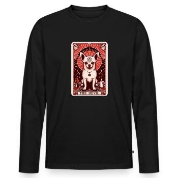 Carte de tarot Le Diable XV, Carte de tarot Chihuahua - T-shirt manches longues Premium bio Homme - noir - Devant - Nico (187cm)