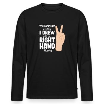 Southpaw - Men's Premium Organic Long Sleeve Shirt - black - Front - Nico (187cm)