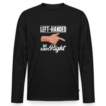 Southpaw - Men's Premium Organic Long Sleeve Shirt - black - Front - Nico (187cm)