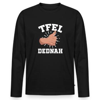 Southpaw - Men's Premium Organic Long Sleeve Shirt - black - Front - Nico (187cm)