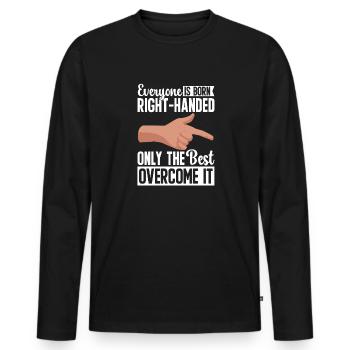 Southpaw - Men's Premium Organic Long Sleeve Shirt - black - Front - Nico (187cm)