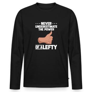 Southpaw - Men's Premium Organic Long Sleeve Shirt - black - Front - Nico (187cm)