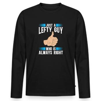 Southpaw - Men's Premium Organic Long Sleeve Shirt - black - Front - Nico (187cm)