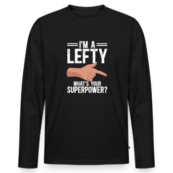 Southpaw - Men's Premium Organic Long Sleeve Shirt - black - Front - Nico (187cm)