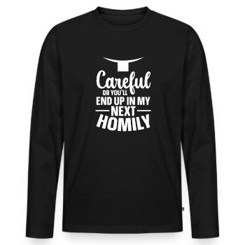 Prêtre prêtre chrétien catholique - T-shirt manches longues Premium bio Homme - noir - Devant - Nico (187cm)