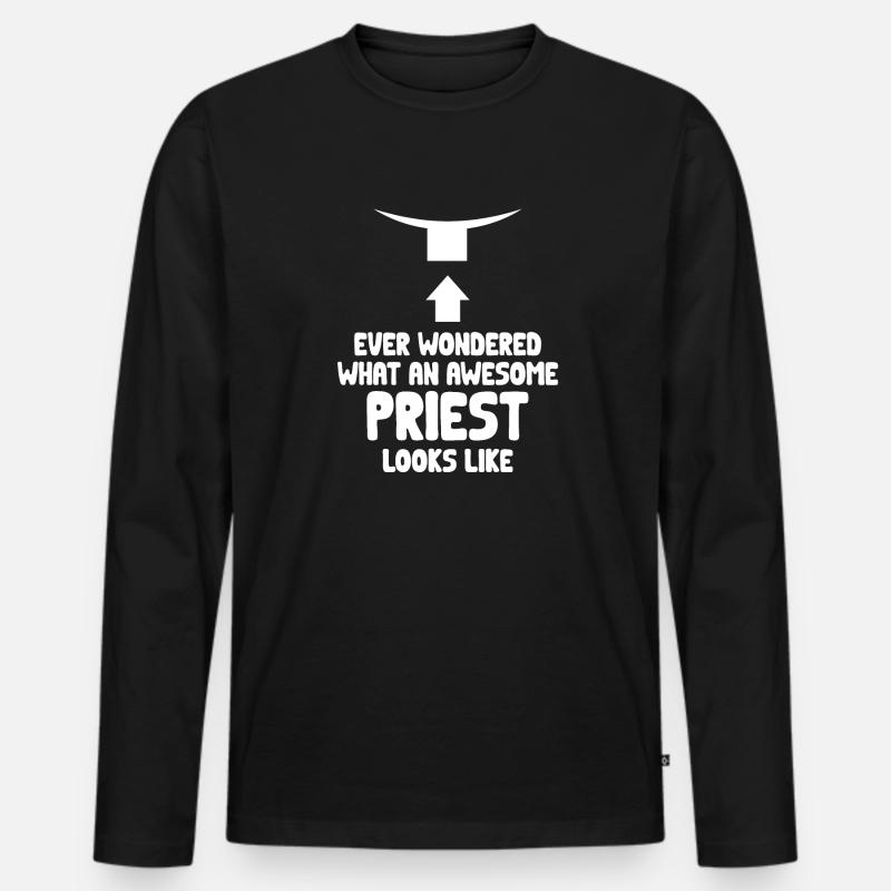 Priester Katholischer christlicher Priester - Männer Premium Bio Langarmshirt - Schwarz