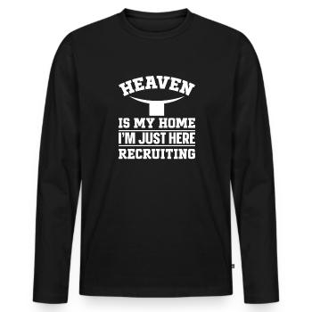 Prêtre prêtre chrétien catholique - T-shirt manches longues Premium bio Homme - noir - Devant - Nico (187cm)