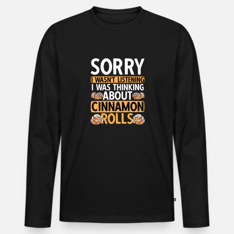 Zimtschnecke - Männer Premium Bio Langarmshirt - Schwarz