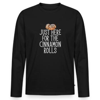 Rouleau à la cannelle - T-shirt manches longues Premium bio Homme - noir - Devant - Nico (187cm)