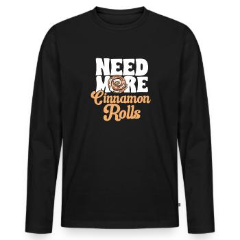 Cinnamon roll - Men's Premium Organic Long Sleeve Shirt - black - Front - Nico (187cm)