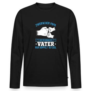 Like a normal dad, only twice as cool - Men's Premium Organic Long Sleeve Shirt - black - Front - Nico (187cm)