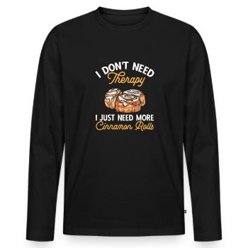 Rouleau à la cannelle - T-shirt manches longues Premium bio Homme - noir - Devant - Nico (187cm)