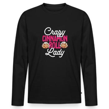 Rouleau à la cannelle - T-shirt manches longues Premium bio Homme - noir - Devant - Nico (187cm)