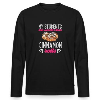 Rouleau à la cannelle - T-shirt manches longues Premium bio Homme - noir - Devant - Nico (187cm)