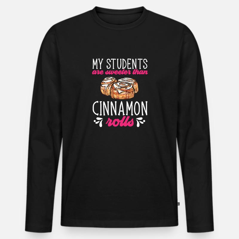 Zimtschnecke - Männer Premium Bio Langarmshirt - Schwarz
