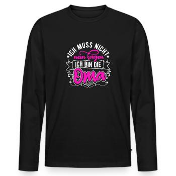 Grand-mère, grand-mère, je n’ai pas à dire non - T-shirt manches longues Premium bio Homme - noir - Devant - Nico (187cm)