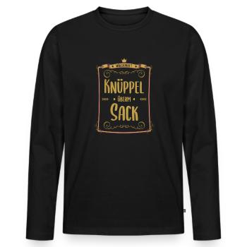 Dicton ambigu Conte de fées - T-shirt manches longues Premium bio Homme - noir - Devant - Nico (187cm)
