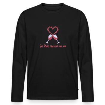 Buveurs de vin, je ne dirai jamais non au vin, au vin - T-shirt manches longues Premium bio Homme - noir - Devant - Nico (187cm)