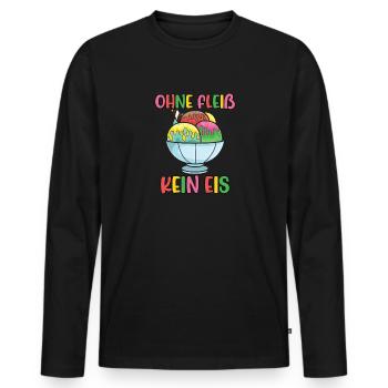 Crème glacée, amateur de crème glacée, dicton de nourriture de crème glacée - T-shirt manches longues Premium bio Homme - noir - Devant - Nico (187cm)