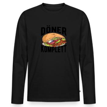 Döner Komplett, Türkische Küche - Männer Premium Bio Langarmshirt - Schwarz - Vorne - Nico (187cm)