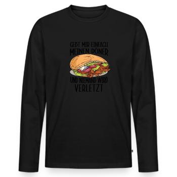 Kebab saying, Turkish cuisine - Men's Premium Organic Long Sleeve Shirt - black - Front - Nico (187cm)