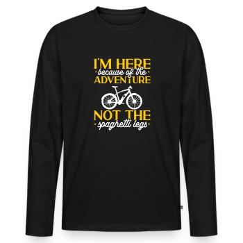 Vélo électrique Vélo Biker E-Bike - T-shirt manches longues Premium bio Homme - noir - Devant - Nico (187cm)
