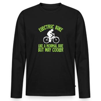 Vélo électrique Vélo Biker E-Bike - T-shirt manches longues Premium bio Homme - noir - Devant - Nico (187cm)
