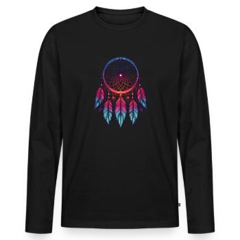 Amerikanische Ureinwohner Indigener Traumfänger - Männer Premium Bio Langarmshirt - Schwarz - Vorne - Nico (187cm)