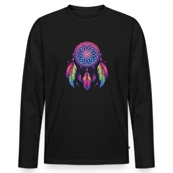 Native American Native Dreamcatcher - Men's Premium Organic Long Sleeve Shirt - black - Front - Nico (187cm)