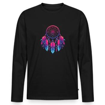 Native American Native Dreamcatcher - Men's Premium Organic Long Sleeve Shirt - black - Front - Nico (187cm)