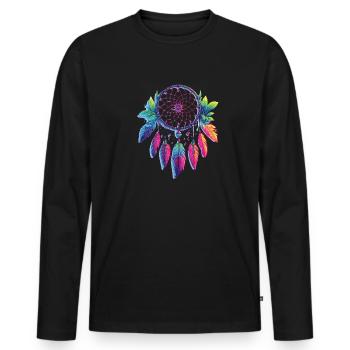 Native American Native Dreamcatcher - Men's Premium Organic Long Sleeve Shirt - black - Front - Nico (187cm)