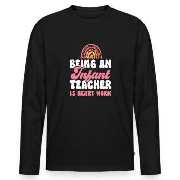 Kindergarten Teacher Daycare Center Educator - Men's Premium Organic Long Sleeve Shirt - black - Front - Nico (187cm)
